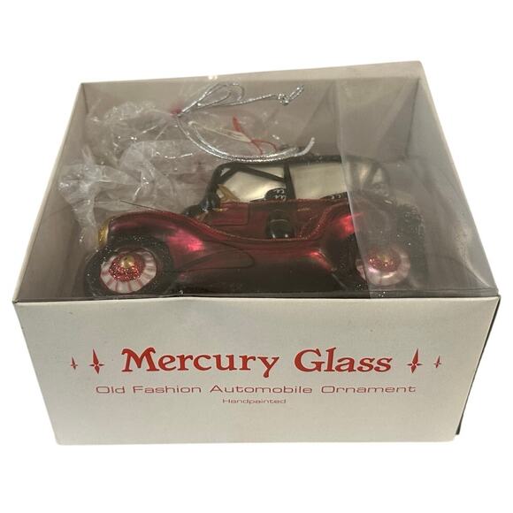 Dept 56 Handblown Mercury Glass Jumbo Christmas 'Old Fashion Auto' Ornament-NWT - Picture 6 of 6